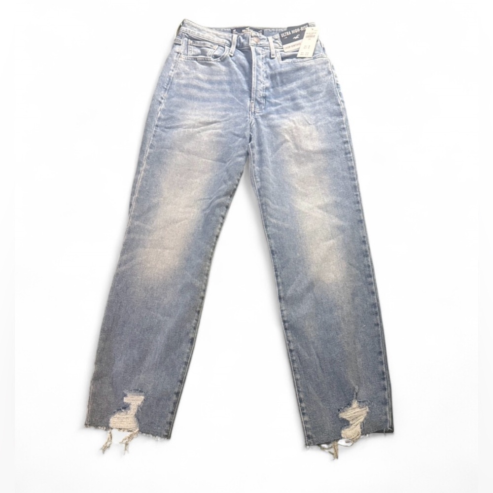 NWT Hollister Light Blue Ultra High-Rise/ Crop vintage straight
